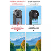 For Insta360 X4 HEPAIL AC37 Lens Anti-fog Snap-on Protective Mirror Front and Rear Lens Protectors