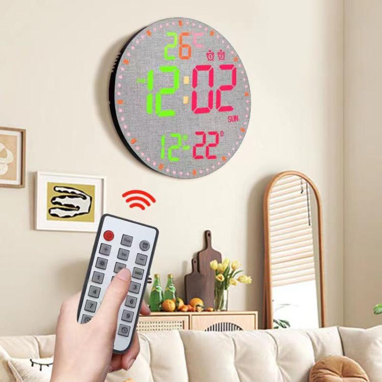 11.6-Inch RGB Wall Clock With Remote Control Multi-Functional Alarm Clock  Black+Cloth - Wall Clock by PMc TechLife | Online Shopping South Africa | PMc TechLife | Buy Now Pay Later Mobicred