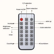 11.6-Inch RGB Wall Clock With Remote Control Multi-Functional Alarm Clock  Black+Cloth
