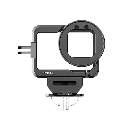 For GoPro HERO12 Black /11 Black /10 Black /9 Black HEPAIL C-G12 Metal Rabbit Cage With Dual Cold Shoe Connector - free shipping - PMC Jewellery - Order now!
