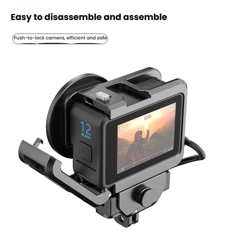 For GoPro HERO12 Black /11 Black /10 Black /9 Black HEPAIL C-G12 Metal Rabbit Cage With Dual Cold Shoe Connector - free shipping - PMC Jewellery - Order now!