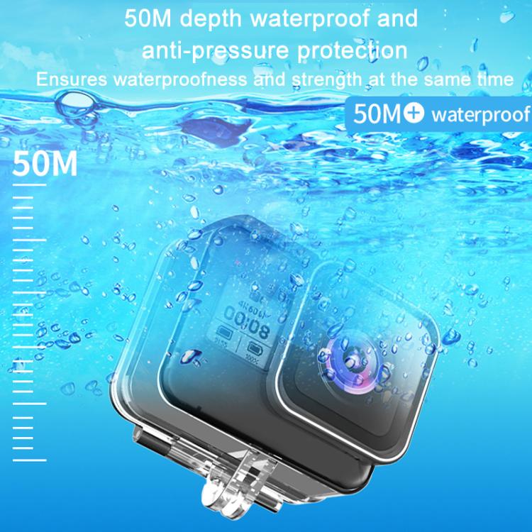 TELESIN For GoPro HERO8 Black 50m Waterproof Protective Case Diving Case Sports Camera Accessories(Transparent) - free shipping - PMC TechLife - Order now!
