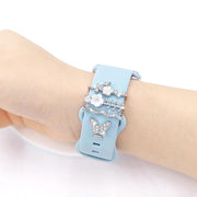 4pcs / Set 22mm Width Smart Watch Silicone Band Decorative Ring Metal Accessories(Rose Gold)