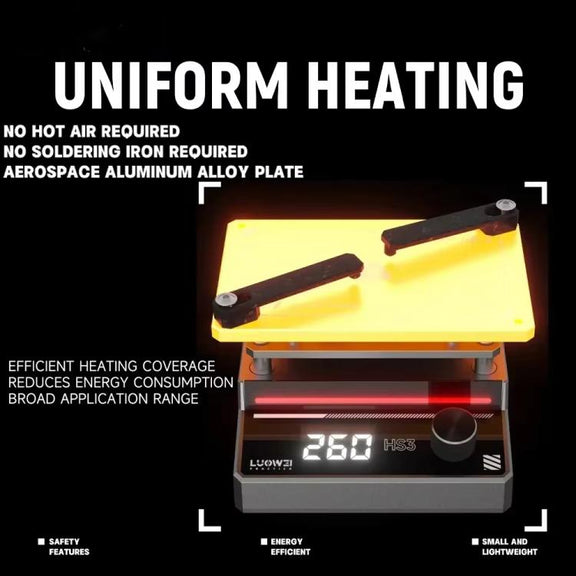 LUOWEI HS3 Universal Preheating Heating Station Layered Lamination Tinning Degumming Heating Station EU Plug