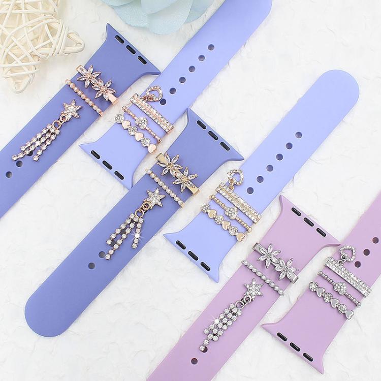 3pcs / Set 22mm Width Smart Watch Silicone Band Decorative Ring Metal Accessories, Style: 1