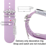 3pcs / Set 22mm Width Smart Watch Silicone Band Decorative Ring Metal Accessories, Style: 3
