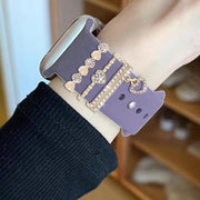 3pcs / Set 22mm Width Smart Watch Silicone Band Decorative Ring Metal Accessories, Style: 1