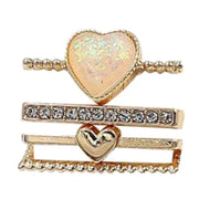4pcs / Set 21mm Width Smart Watch Silicone Band Heart Decorative Ring Metal Accessories(Gold)