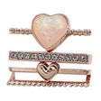 4pcs / Set 21mm Width Smart Watch Silicone Band Heart Decorative Ring Metal Accessories(Rose Gold) - Watch Decorations by PMC TechLife | Online Shopping South Africa | PMC TechLife | Buy Now Pay Later Mobicred