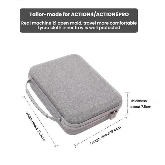 BKANO For DJI Osmo Action 4 / 5 Pro Set Storage Bag Organizer Case Hard Shell Case Handbag(Gray)