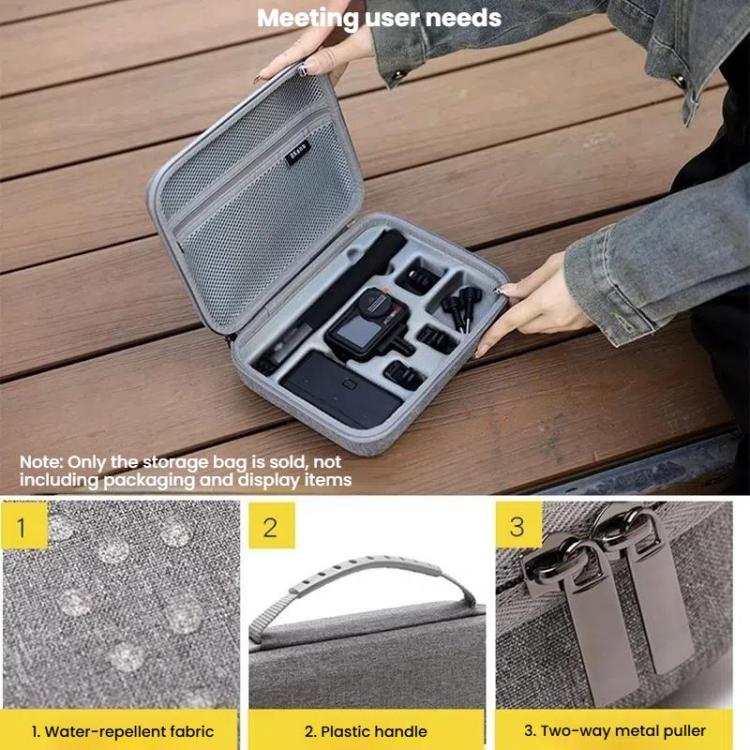BKANO For DJI Osmo Action 4 / 5 Pro Set Storage Bag Organizer Case Hard Shell Case Handbag(Gray) - free shipping - PMC TechLife - Order now!