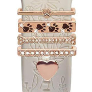 5pcs / Set 20mm Width Smart Watch Silicone Band Decorative Ring Metal Accessories, Style: Gold 9