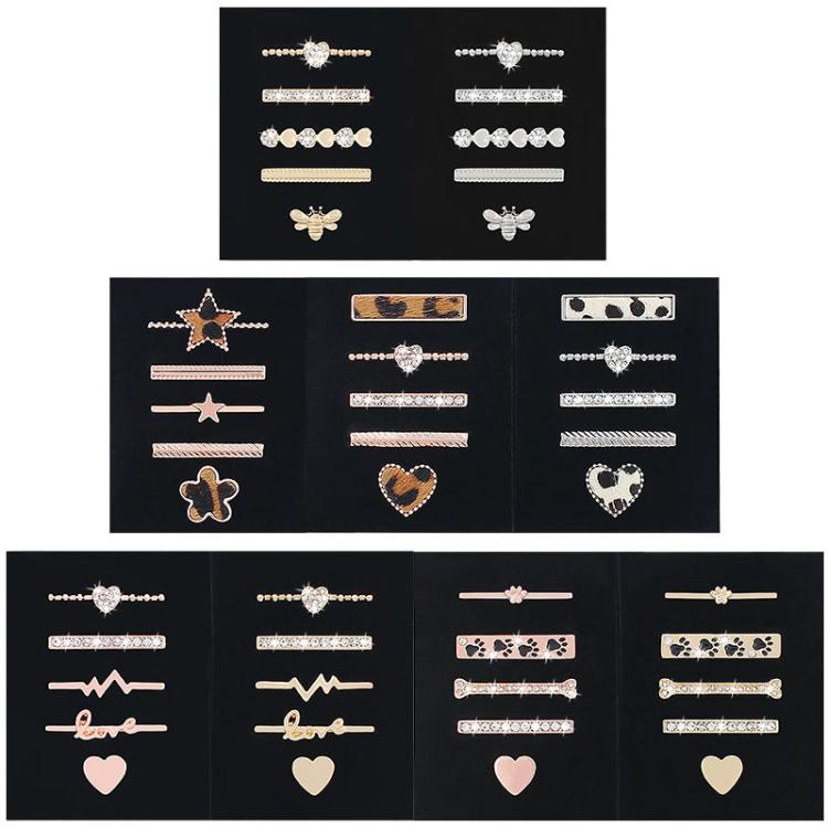 5pcs / Set 20mm Width Smart Watch Silicone Band Decorative Ring Metal Accessories, Style: Gold 1