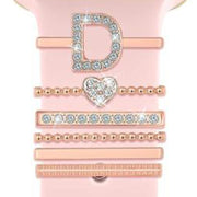 6pcs / Set Smart Watch Silicone Band Decorative Ring Metal Accessories, Size: D(Rose Gold)