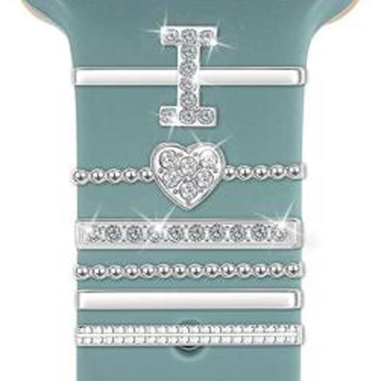 6pcs / Set Smart Watch Silicone Band Decorative Ring Metal Accessories, Size: I(Silver) - Watch Decorations by PMC TechLife | Online Shopping South Africa | PMC TechLife | Buy Now Pay Later Mobicred