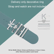 6pcs / Set Smart Watch Silicone Band Decorative Ring Metal Accessories, Size: P(Silver)