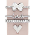 4pcs / Set 22mm Width Smart Watch Silicone Band Decorative Ring Metal Accessories(Love Heart Silver) - Watch Decorations by PMC TechLife | Online Shopping South Africa | PMC TechLife | Buy Now Pay Later Mobicred