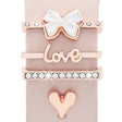4pcs / Set 22mm Width Smart Watch Silicone Band Decorative Ring Metal Accessories(Love Heart Rose Gold) - Watch Decorations by PMC TechLife | Online Shopping South Africa | PMC TechLife | Buy Now Pay Later Mobicred