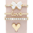 4pcs / Set 22mm Width Smart Watch Silicone Band Decorative Ring Metal Accessories(Love Heart Gold) - Watch Decorations by PMC TechLife | Online Shopping South Africa | PMC TechLife | Buy Now Pay Later Mobicred