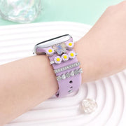 4pcs / Set 22mm Width Smart Watch Butterfly Flower Band Decorative Ring Metal Accessories, Style: 1