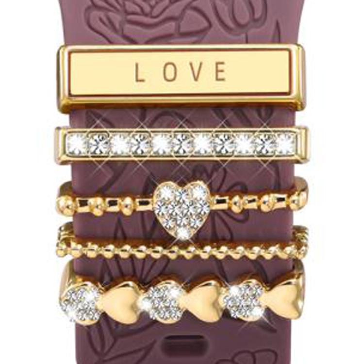 21mm Width Smart Watch Band Decorative Ring Metal Accessories(LOVE Gold) - free shipping - PMc TechLife - Order now!