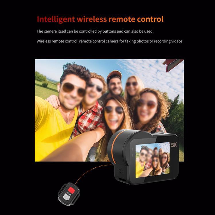 VIRAN V10 5K WiFi 2.0-Inch IPS Screen IP68 Water-resistant Six-Axis Anti-Shake Sports Camera(Black)