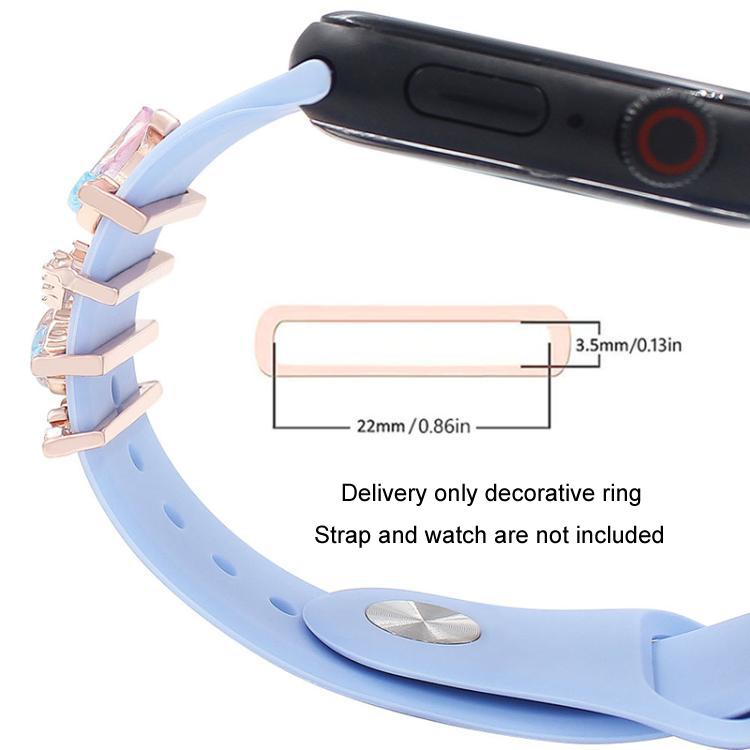 4pcs / Set 22mm Width Smart Watch Band Decorative Ring Metal Accessories, Style: 3
