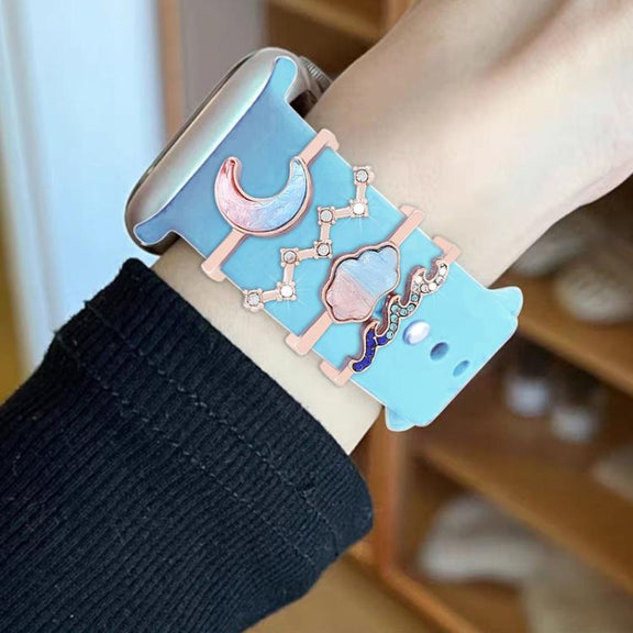4pcs / Set 22mm Width Smart Watch Band Decorative Ring Metal Accessories, Style: 1