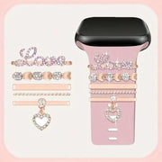 5pcs / Set 21mm Width Smart Watch Band LOVE Letter Decorative Ring Metal Accessories(Rose Gold)