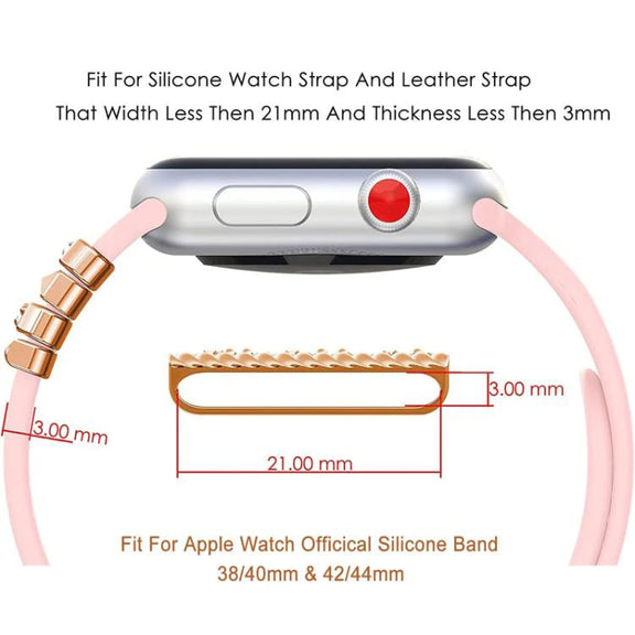 5pcs / Set 21mm Width Smart Watch Band LOVE Letter Decorative Ring Metal Accessories(Silver)