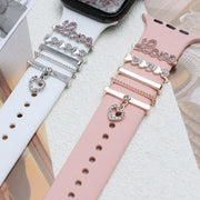 5pcs / Set 21mm Width Smart Watch Band LOVE Letter Decorative Ring Metal Accessories(Silver)