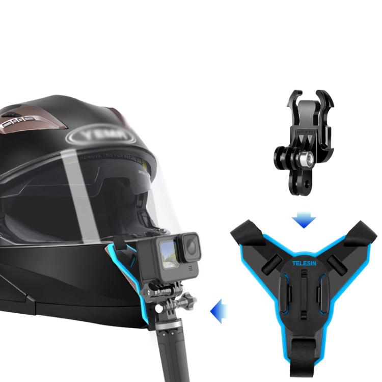 TELESIN Sports Camera Motorcycle Helmet Chin Mount Bracket For GoPro HERO Series / DJI Osmo Action / Insta360, Spec: Holder + J-Buckle - free shipping - PMC TechLife - Order now!