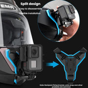 TELESIN Sports Camera Motorcycle Helmet Chin Mount Bracket For GoPro HERO Series / DJI Osmo Action / Insta360, Spec: Holder + J-Buckle