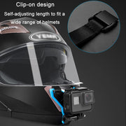 TELESIN Sports Camera Motorcycle Helmet Chin Mount Bracket For GoPro HERO Series / DJI Osmo Action / Insta360, Spec: Holder + J-Buckle