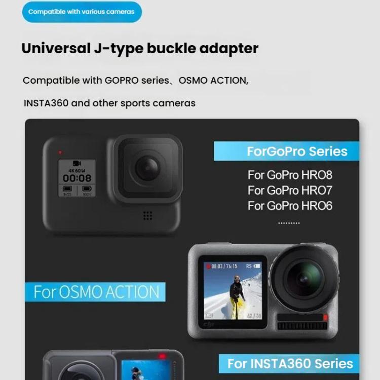 TELESIN Sports Camera Motorcycle Helmet Chin Mount Bracket For GoPro HERO Series / DJI Osmo Action / Insta360, Spec: Holder + J-Buckle - free shipping - PMC TechLife - Order now!