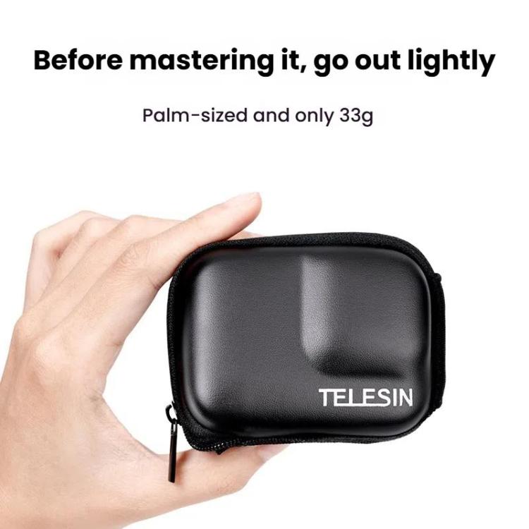 TELESIN Sports Camera Mini EVA Protective Storage Bag For GoPro HERO12 Black /11 Black /10 Black /9 Black(Black)