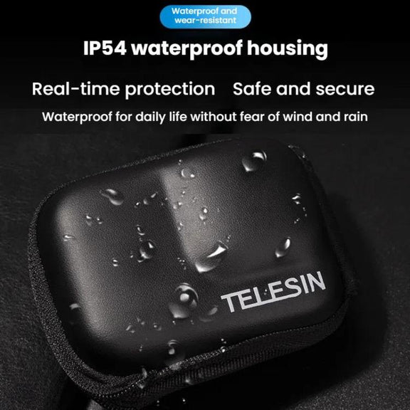TELESIN Sports Camera Mini EVA Protective Storage Bag For GoPro HERO12 Black /11 Black /10 Black /9 Black(Black)