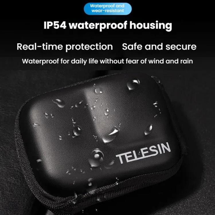 TELESIN Sports Camera Mini EVA Protective Storage Bag For GoPro HERO12 Black /11 Black /10 Black /9 Black(Black)