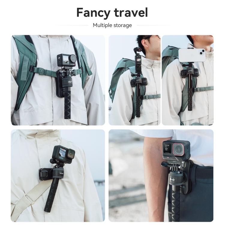 AMagisn Selfie Stick Hanger Action Camera Backpack Quick Attachment for Insta360 / DJI / GoPro(Black) - free shipping - PMC TechLife - Order now!