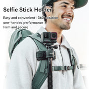 AMagisn Selfie Stick Hanger Action Camera Backpack Quick Attachment for Insta360 / DJI / GoPro(Black)