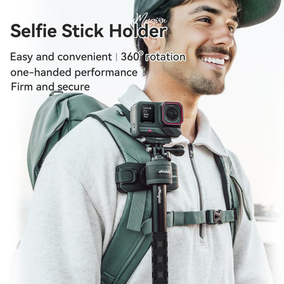 AMagisn Selfie Stick Hanger Action Camera Backpack Quick Attachment for Insta360 / DJI / GoPro(Black)