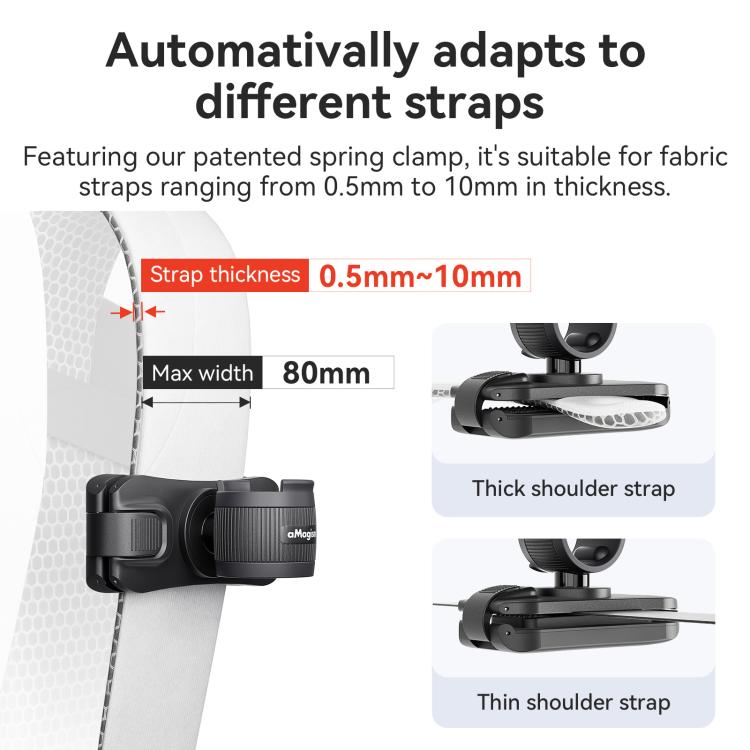 AMagisn Selfie Stick Hanger Action Camera Backpack Quick Attachment for Insta360 / DJI / GoPro(Black)