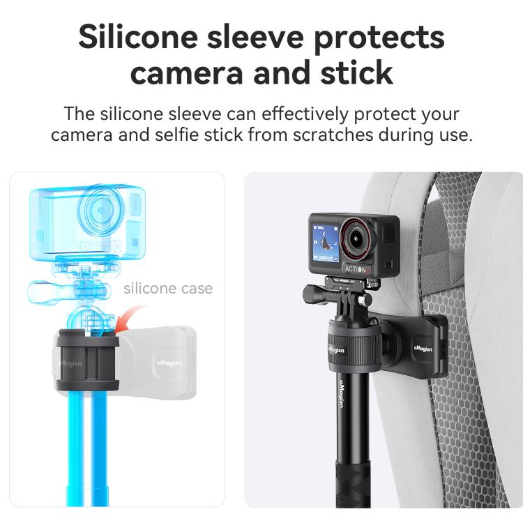 AMagisn Selfie Stick Hanger Action Camera Backpack Quick Attachment for Insta360 / DJI / GoPro(Black)