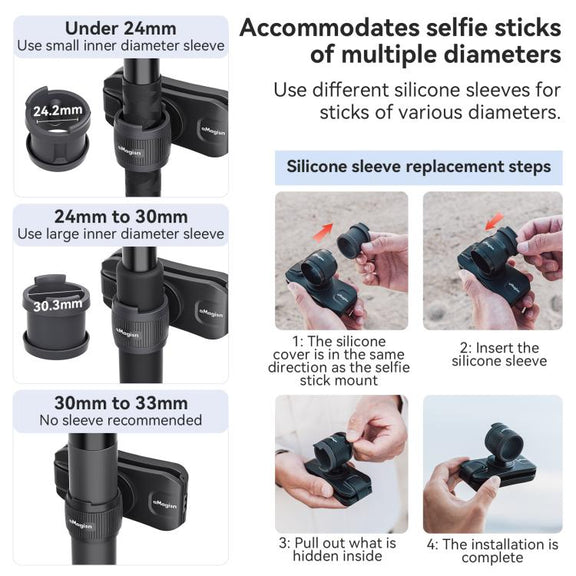 AMagisn Selfie Stick Hanger Action Camera Backpack Quick Attachment for Insta360 / DJI / GoPro(Black)
