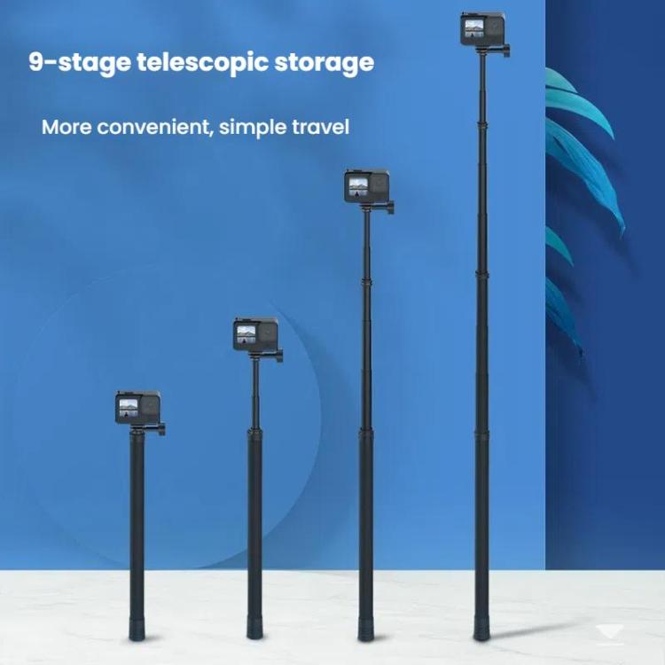 TELESIN Gen 2 2.7m Carbon Fiber Selfie Stick Sports Camera Extension Rod For GoPro HERO13 Black / Insta360(Black) - free shipping - PMC Jewellery - Order now!