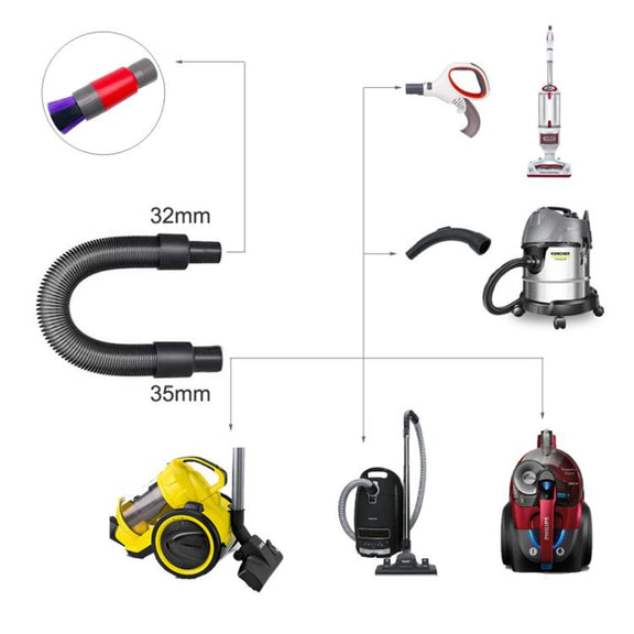 32mm Soft Brush+35mm Connector Vacuum Cleaner Dusting Streak Free Soft Brush Replacement Accessory Set