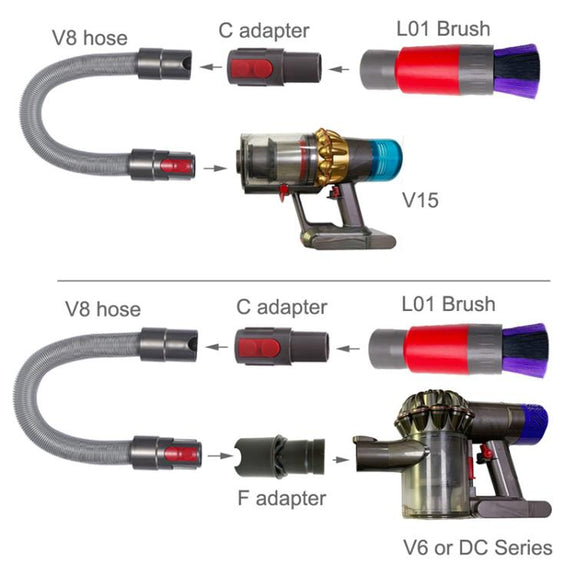 32mm Soft Brush+35mm Connector Vacuum Cleaner Dusting Streak Free Soft Brush Replacement Accessory Set