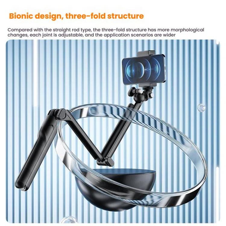 TELESIN Tri-folding Tripod For Sports Camera Mobile Phone Selfie Stand Desktop Fixed Bracket(Black) - free shipping - PMC Jewellery - Order now!