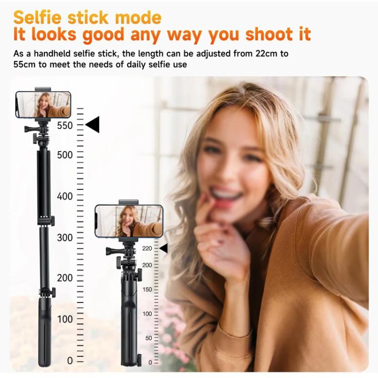 TELESIN Tri-folding Tripod For Sports Camera Mobile Phone Selfie Stand Desktop Fixed Bracket(Black) - free shipping - PMC Jewellery - Order now!