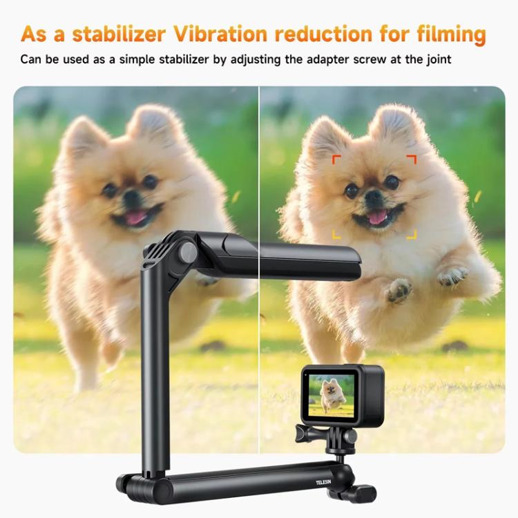 TELESIN Tri-folding Tripod For Sports Camera Mobile Phone Selfie Stand Desktop Fixed Bracket(Black) - free shipping - PMC Jewellery - Order now!